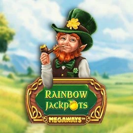 Rainbow Jackpots Megaways logo by Red Tiger Gaming Crown Green Casino